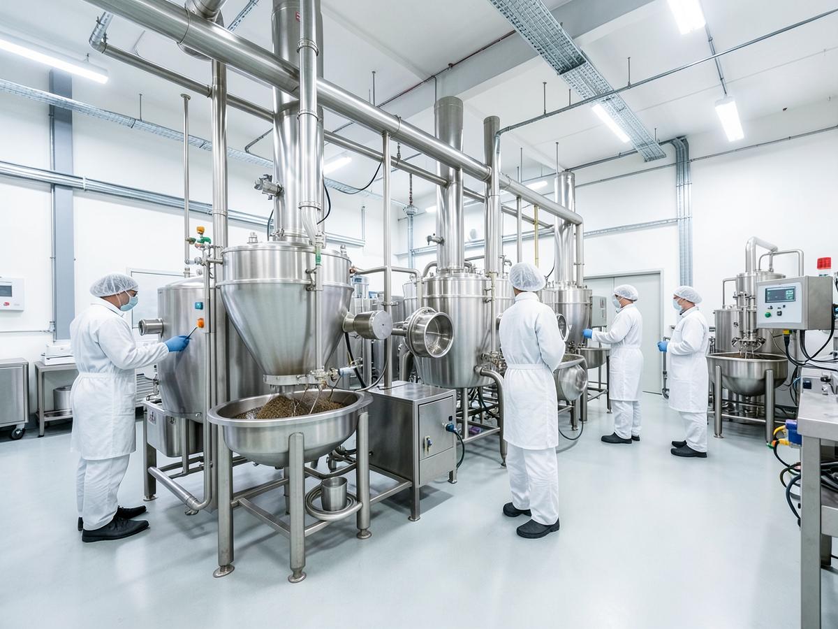 Stainless steel spice sterilisation and grinding lines inside a certified processing facility